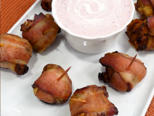 Bacon Wrapped Sausage Stuffing Bites