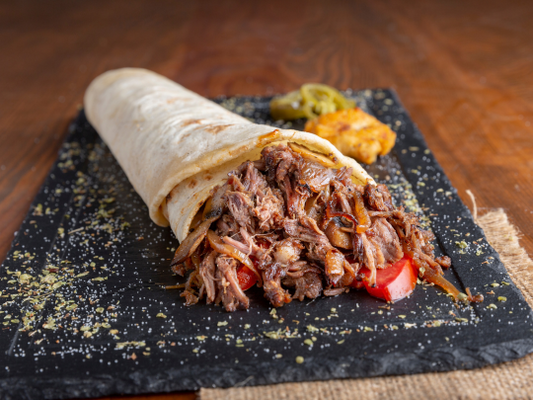 Pulled Pork and Bean Burrito