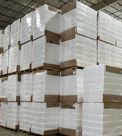Pallets being prepared for shipment