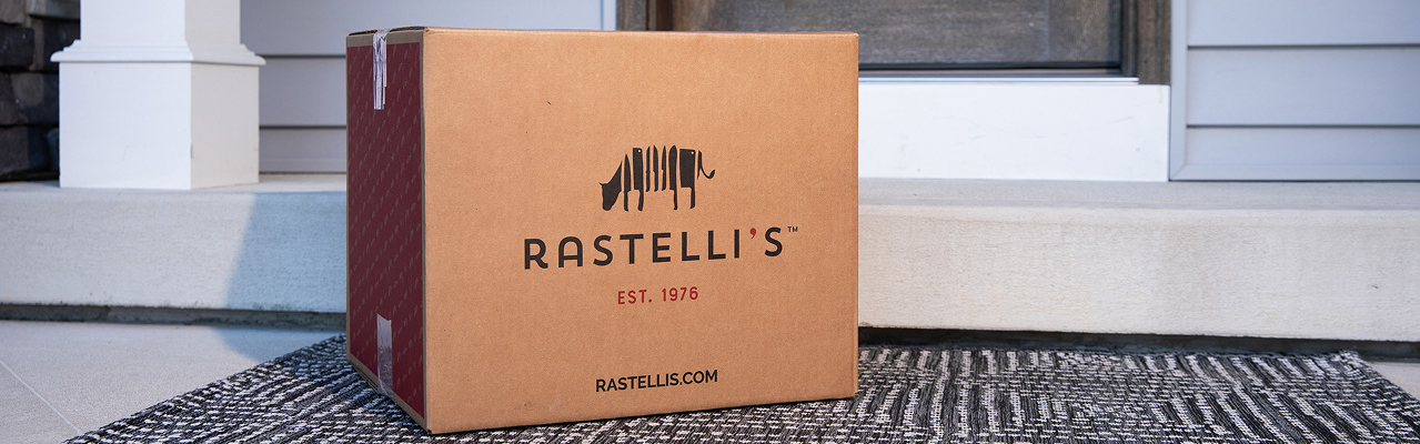 A Rastelli's delivery box on a doorstep