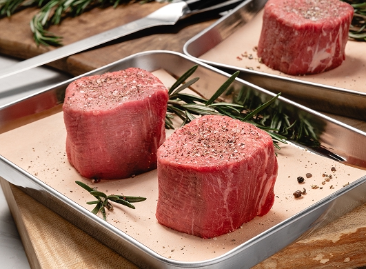 raw filets on a tray