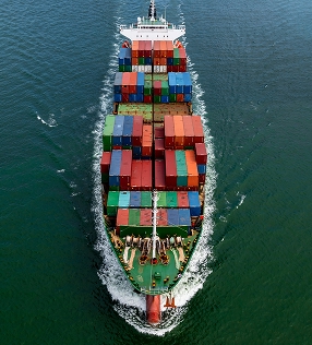 International shipping boat