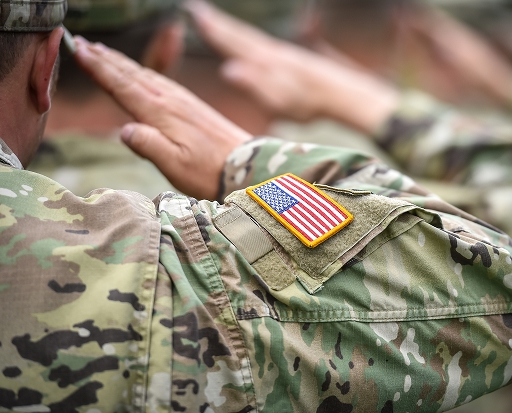 US Military saluting